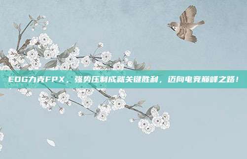 EDG力克FPX，强势压制成就关键胜利，迈向电竞巅峰之路！  第1张